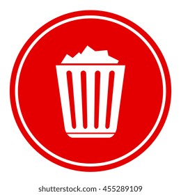 Filled recycle bin icon illustration isolated on white background