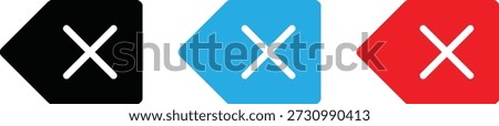 Filled remove close tag icons for delete, cancel action and UI
