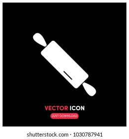 Filled Rolling Pin Vector Icon Illustration