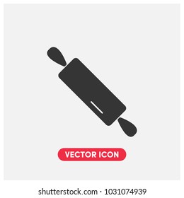 Filled Rolling Pin Vector Icon Illustration