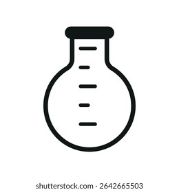 Filled science icon of flask, ideal for study materials.