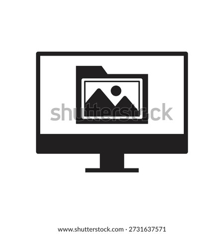 Filled screen icon with gallery and folder symbol