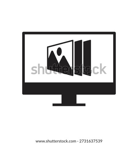 Filled screen icon with image library gallery view