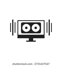 Filled screen showing sound system or speaker icon