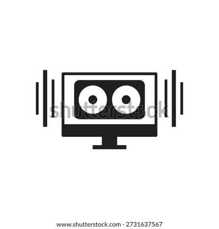 Filled screen showing sound system or speaker icon
