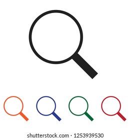 Filled Search icon vector isolated on white background. Modern symbol in trendy flat style for mobile app and web design.