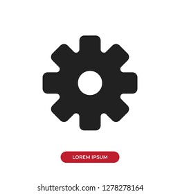 Filled Settings icon vector isolated on white background. Modern symbol in trendy flat style for mobile app and web design.
