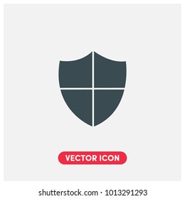 Filled Shield Vector Icon Illustration