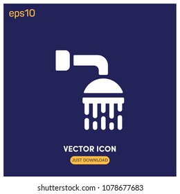 Filled Shower Symbol Vector Icon Illustration For Web And Mobile App.Ui/Ux
