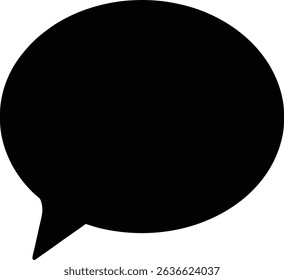 Filled Silhouette Chat Bubble Vector Illustration for Messaging and Dialogue