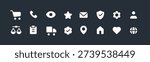Filled Solid E-commerce Icon Set. Bold Online Store Interface Symbols.