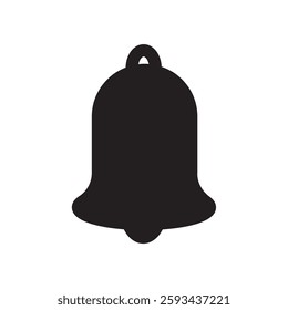 Filled and stroked bell ring vector icon on white background. 10 EPS