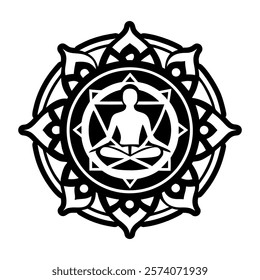 A filled style icon of abstract chakra symbol