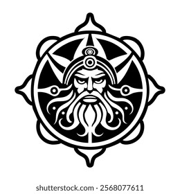 A filled style icon of ancient god symbol