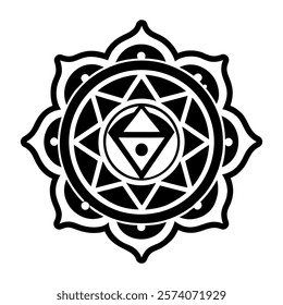 A filled style icon of aromatherapy chakra symbol