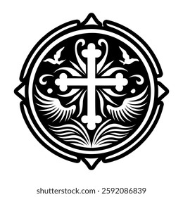 A filled style icon of baptismal symbol