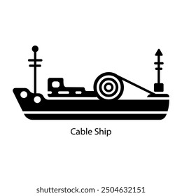 Un icono de estilo lleno de la nave del cable 