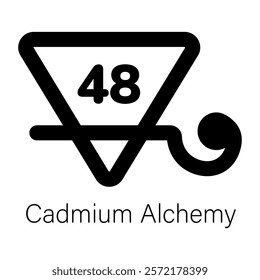 A filled style icon of cadmium alchemy 