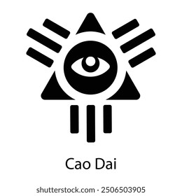 A filled style icon of cao dai 