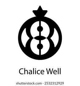 A filled style icon of chalice well