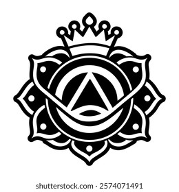 A filled style icon of crown chakra symbol