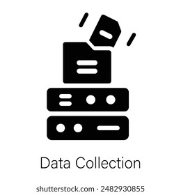A filled style icon of data collection 