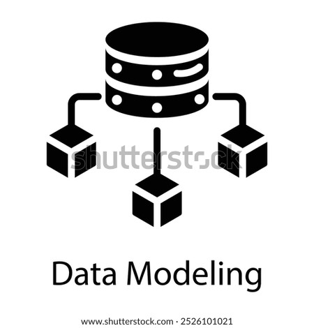 A filled style icon of data modeling 