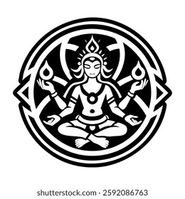 A filled style icon of deity symbol