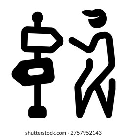 Filled style icon depicting decision maker