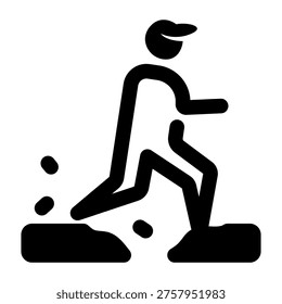 Filled style icon depicting risk taker