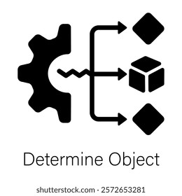 A filled style icon of determine object 