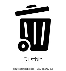 A filled style icon of dustbin 