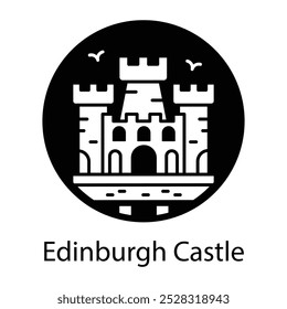 A filled style icon of edinburgh castle 