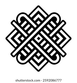 A filled style icon of endless knot symbol