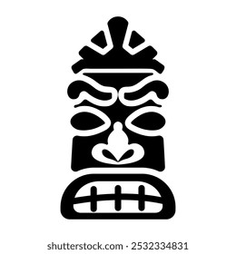 Filled style icon of ethnic mask 