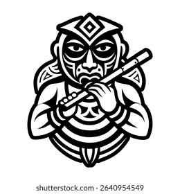 Filled style icon of a flute musician portrait