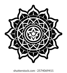 A filled style icon of geometric chakra symbol