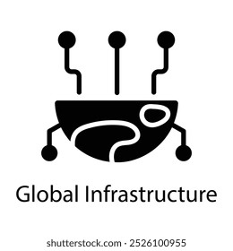 A filled style icon of global infrastructure 