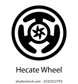 Um ícone de estilo preenchido de Hecate Wheel 