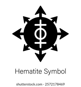 A filled style icon of hematite symbol 