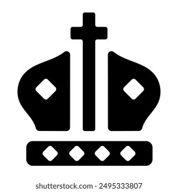 A filled style icon of king coronet 
