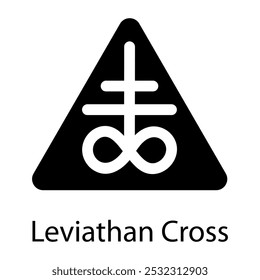 A filled style icon of leviathan cross 