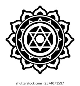 A filled style icon of life chakra symbol