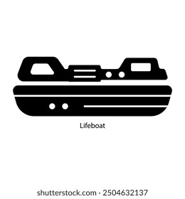 A filled style icon of lifeboat