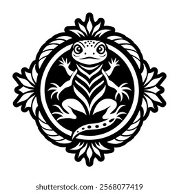 A filled style icon of lizard symbol