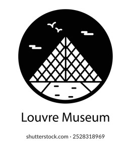 A filled style icon of louvre museum 
