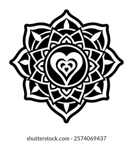 A filled style icon of love chakra symbol