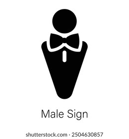 A filled style icon of male sign 