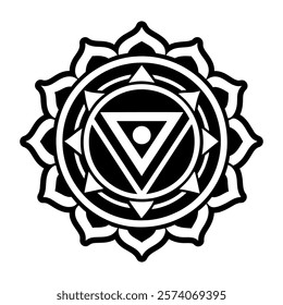 A filled style icon of manipura chakra symbol