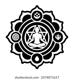 A filled style icon of meditation chakra symbol